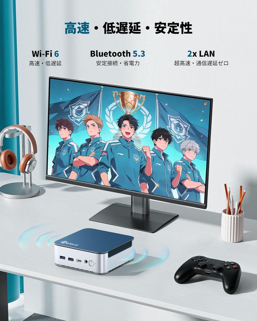 Getorli Mini PC z Ryzen 5 6600H przewyższa 6 12 do 16 GB LPDDR5 512 GB NVMe kompaktowy obsługuje 3 wyświetlacze WiFi Bluetooth podwójny szybki i mały PC