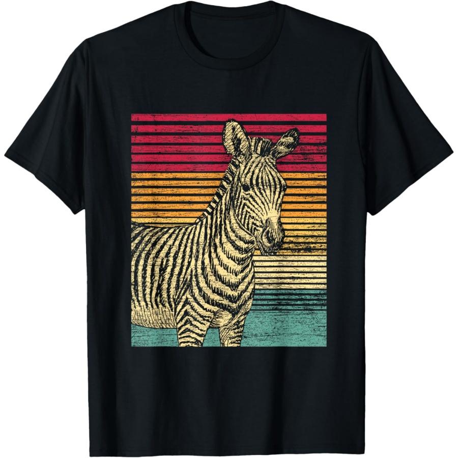 Retro Zebra T-Shirt XXXXXL чёрный