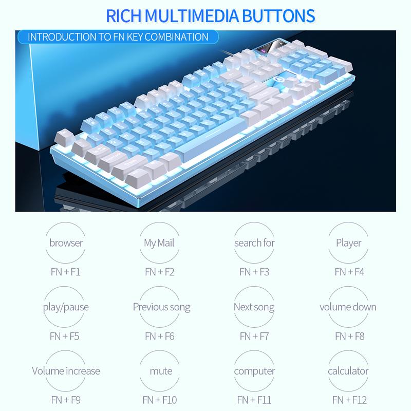 YINDIAO K500 Kabelgebundene Tastatur Gaming Laptop Desktops PC Computer Büro Zubehör Flache Gamer Tastaturen Mit Nummernblock