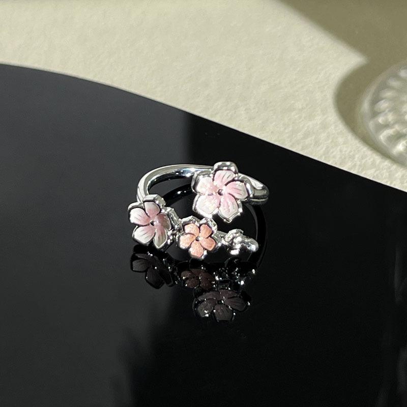

2026 Diemeng Sakura Sweet Mori Gentle Wind Gradual Change Butterfly Flower Ring Femininity Cold Wind Niche Index Finger Ring Resizable