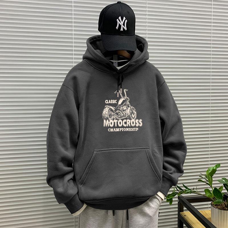 Men s Plus Size High-End Fleece-Lined Heavyweight Hoodie - Autumn Casual Jacket M (115-140 lbs)