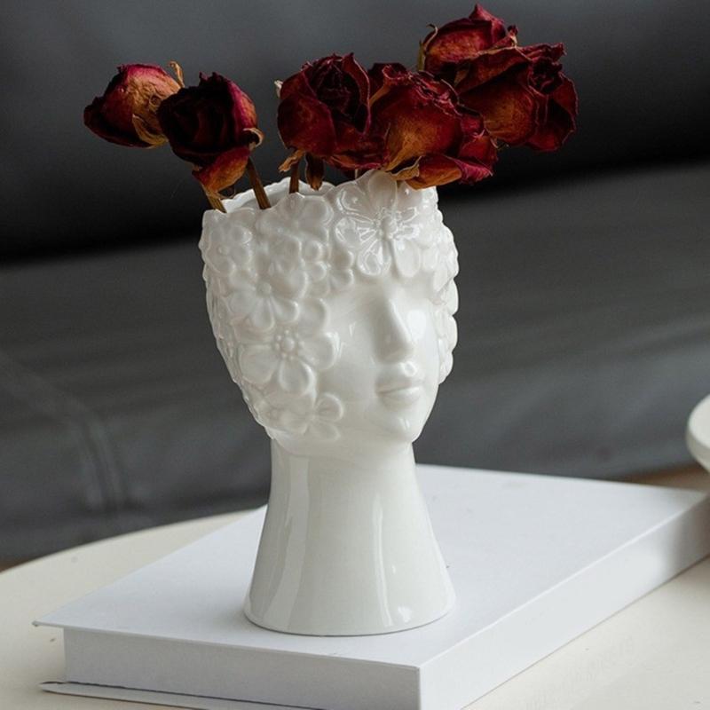 Silicone Flower Vase Molds Concrete Molds Artistic Human Figure Shape Silicone Planter Molds Succulent Planter Molds