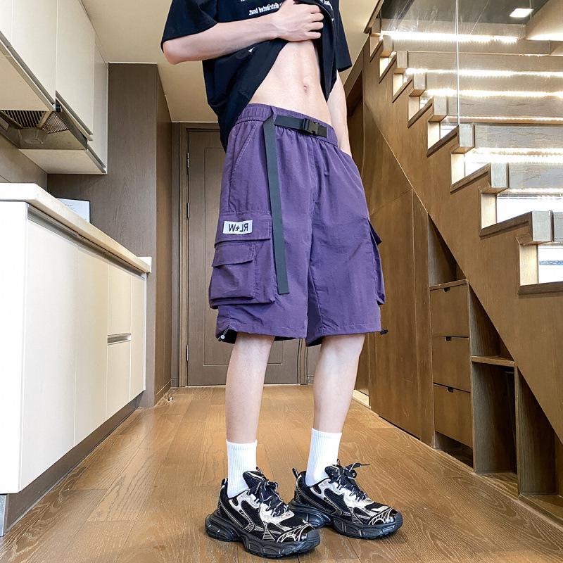 Summer tooling shorts men's casual shorts thin loose straight pants five-point pants