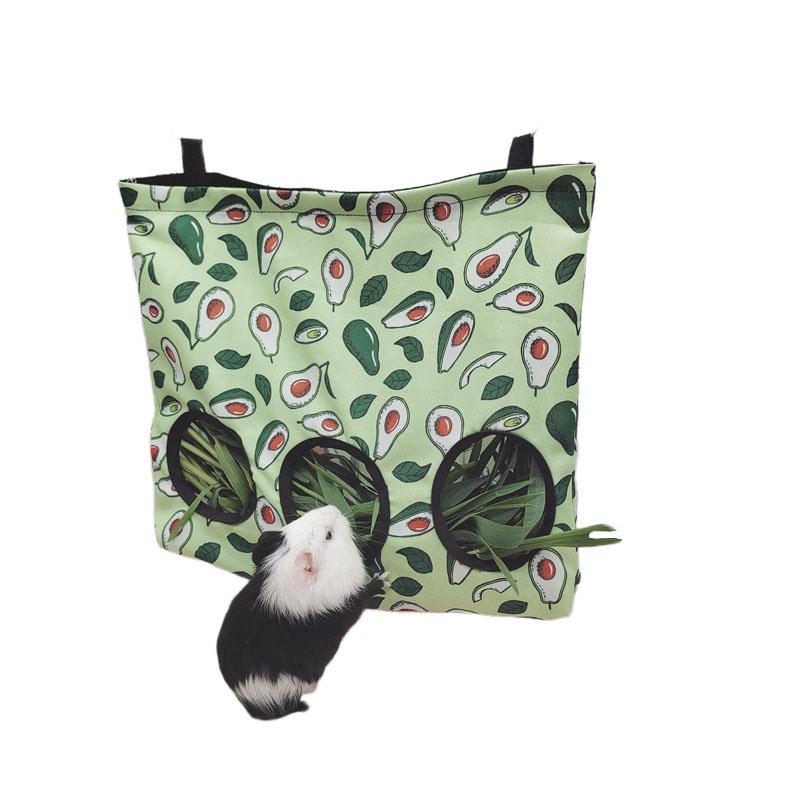 2/3 Holes Hanging Hay Bag for Bunny Guinea Pigs Small Animal Feeder Rabbit Food Dispensers Bag Cage Accessories Pet Feeding Bag