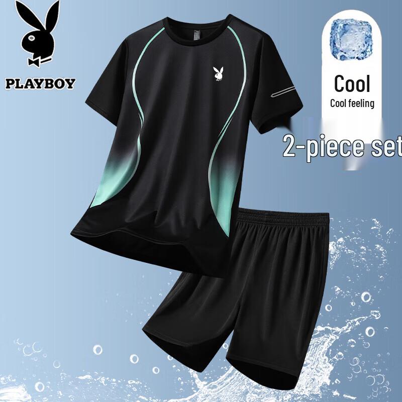 PLAYBOY Men s Summer Ice Silk Sports Set 4XL