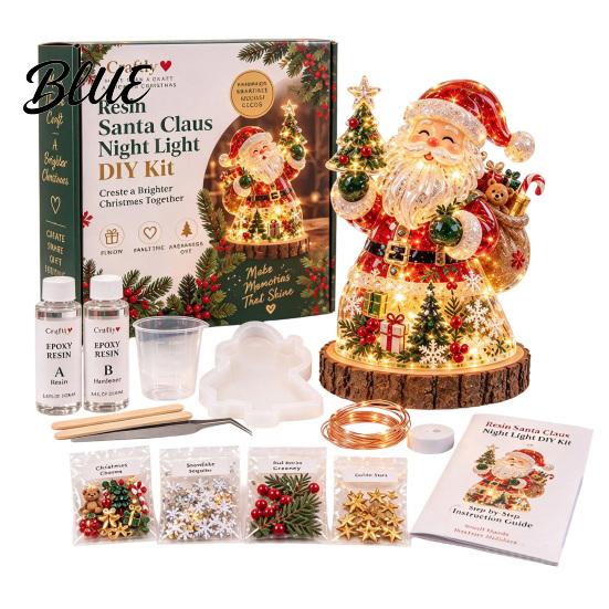 Family Craft Night Kit with Light DIY Christmas Tree Activity Resin Kit Epoxy Mold LED