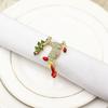 Enamel Christmas Napkin Ring Crystal Xmas Tree Reindeer Wreath Napkin Holders for Christmas Wedding Party Table Decor