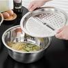 Multifunktionales 3-in-1-Sieb mit Schüssel, Reibe, Sieb aus Edelstahl, Abflusskorb, Salatschneider