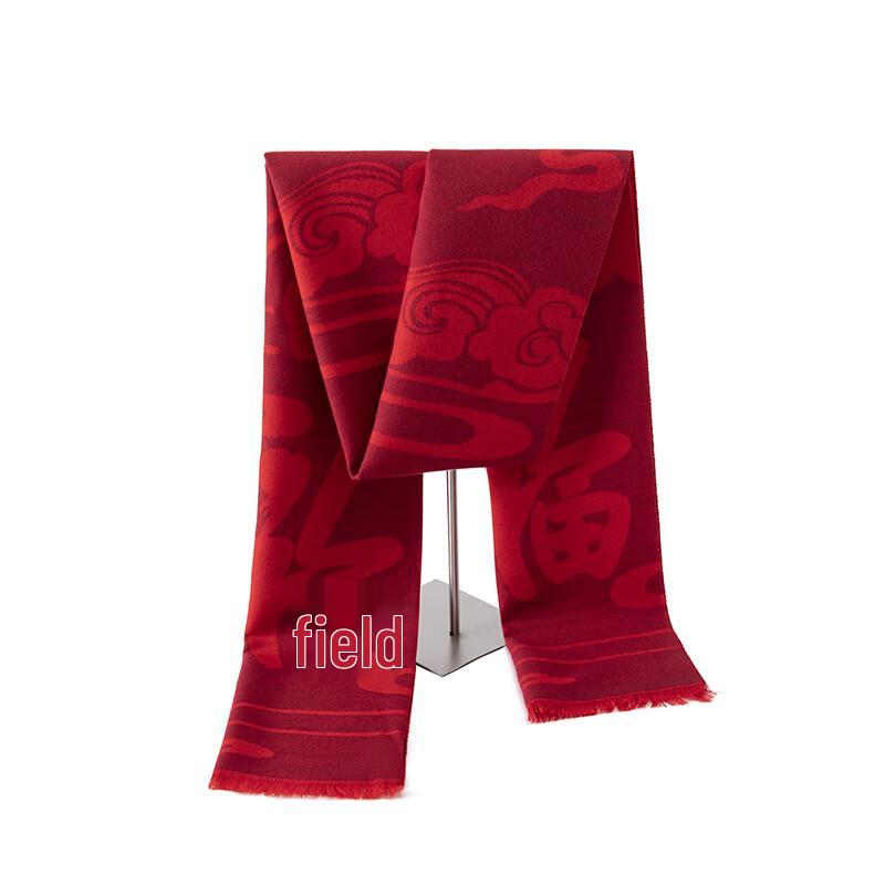 Xincaizhiyun Festive Red Jacquard Scarf