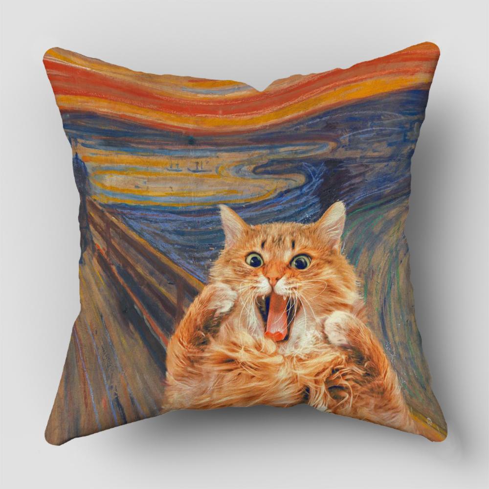 Van Gogh Oil Painting Print Collection Decorative Pattern Home Pillowcase Square Office Decor Cushion Cover pillow cases