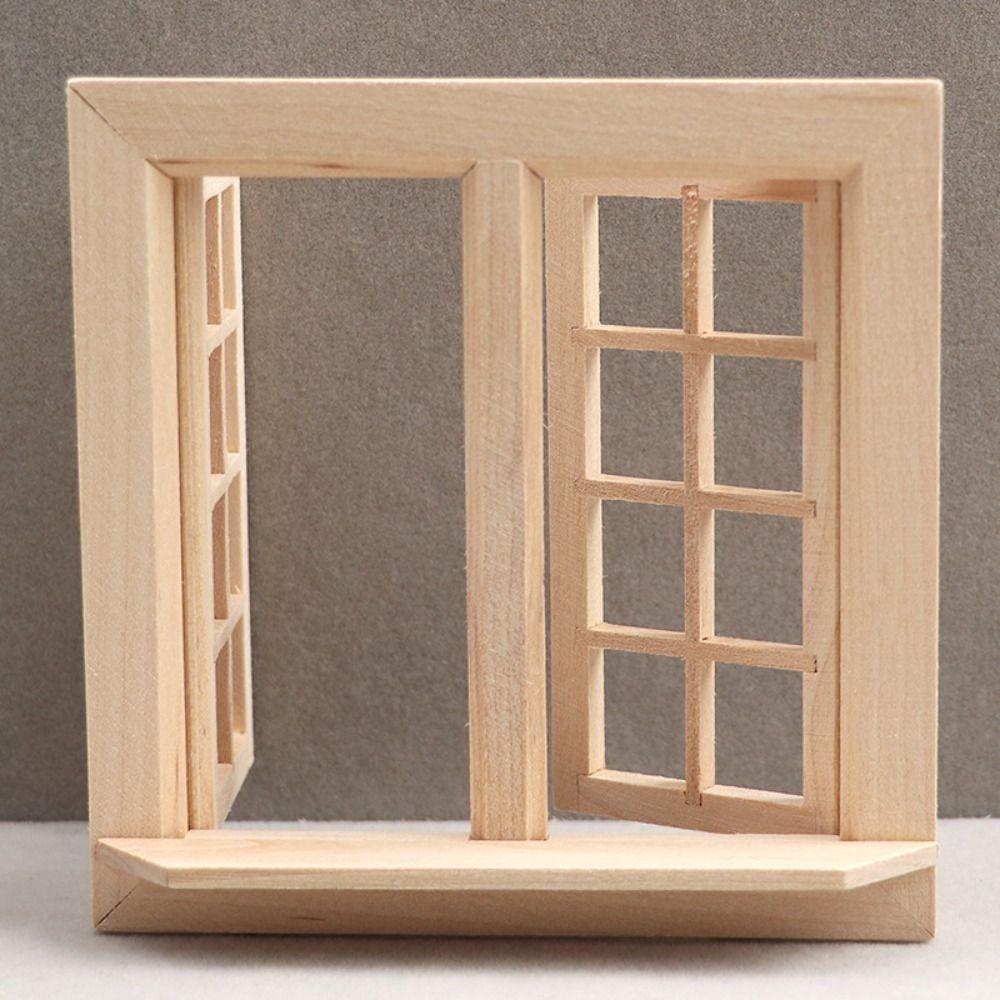 16 Felder Puppenhaus Fenster Modell Holz Quadratische Fenster Modell Miniatur Haus Dekor Für DIY Spielzeug