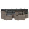Garden Sofa Set with Storage 7 Pcs Grey Poly Rattan