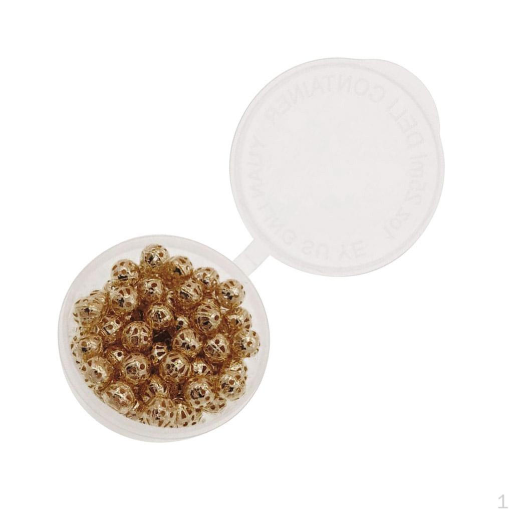 280 Pack 6mm /Golden Loose Round Filigree Spacer Beads Charms for Jewelry Making and Crafting
