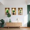 3Pcs 3D Flower Wall Stickers, Realistic Flowers Vase Wall Decals, Waterproof Self-Adhesive Potted Plants Stickers, Greenery Wall Stickers for Living