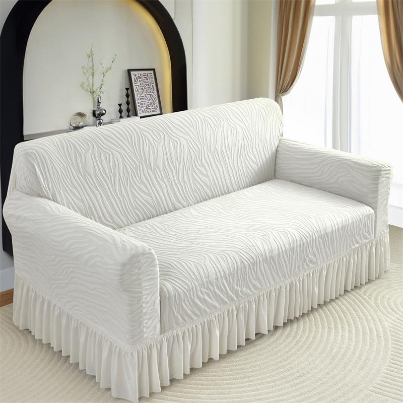 Thickened Jacquard Pleated Skirt Sofa Cover All Inclusive Universal Cover Four Season Universal Skirt Sofa Cover Cover Cloth