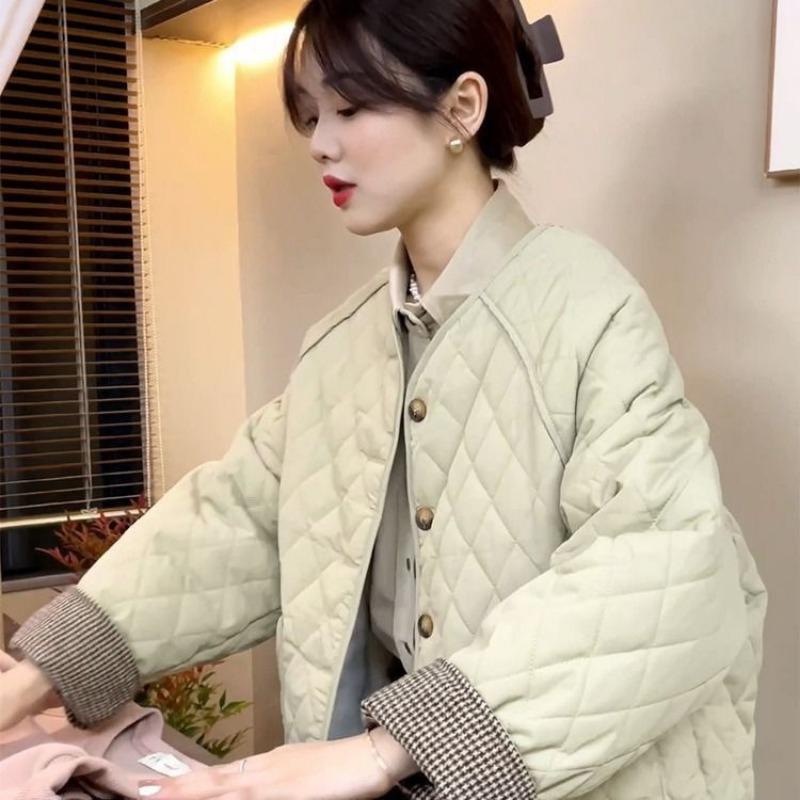 

Autumn and Winter Women s Button-down Long-sleeved Cardigan Fashionable Casual Jacket Commuter Top S зелений