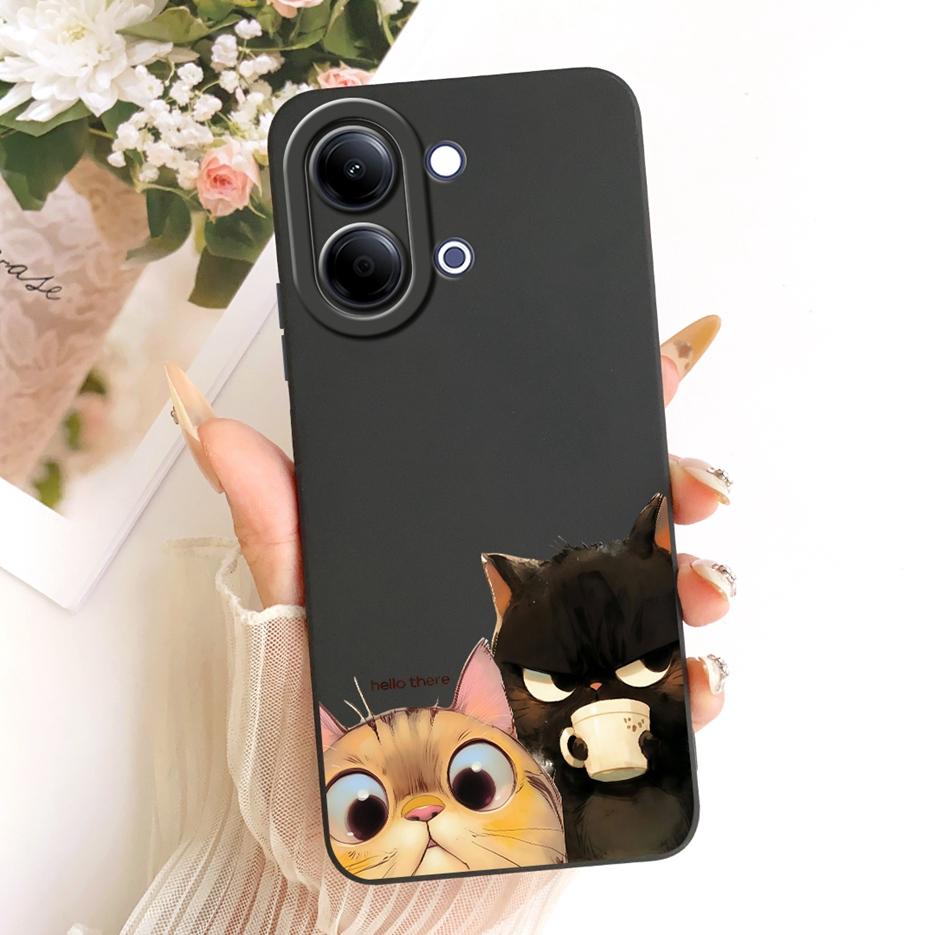 For Vivo Y05 4G Case New Luxury Bow Love Heart Painted Cover Soft TPU Phone Case For Vivo Y11d Y 05 VivoY05 VivoY11d Fundas Bags