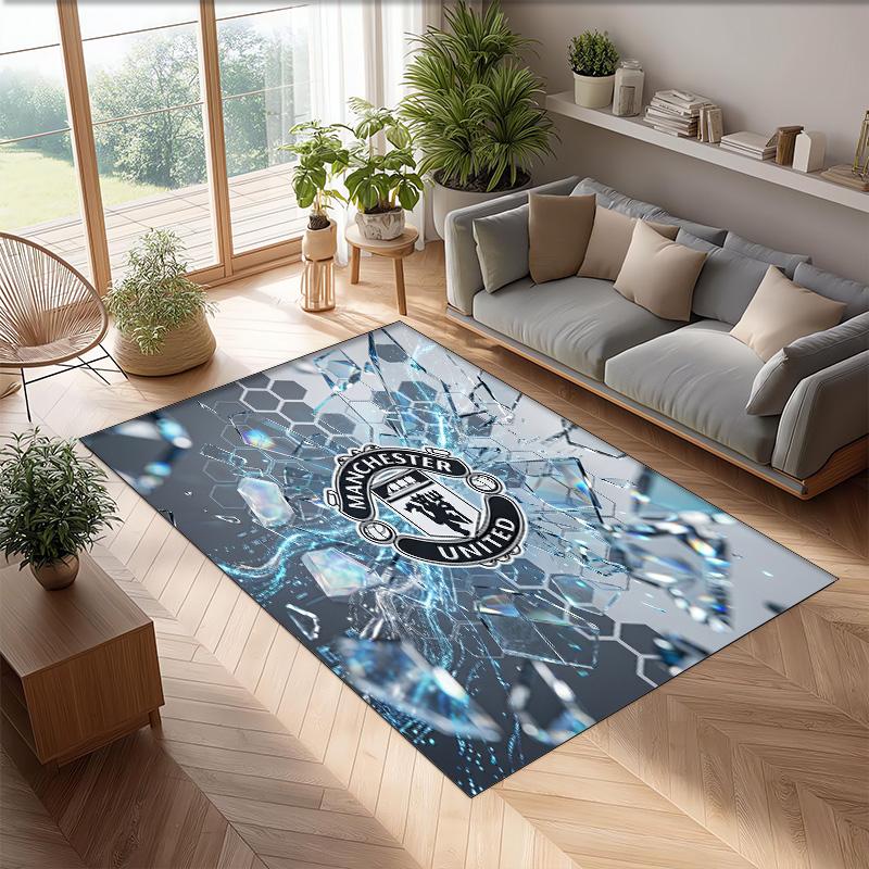 Manchester United Geprint Flanellen Vloerkleed Niet-Glijdend Zacht Polyester Vloerkleed Binnen Decoratie Mat voor Slaapkamer Woonkamer Bank