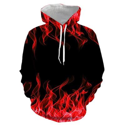 New Flame Pattern Men's Spring and Autumn Personalized Clothes 3D Hoodie Digital Printed Top Youth Hoodie