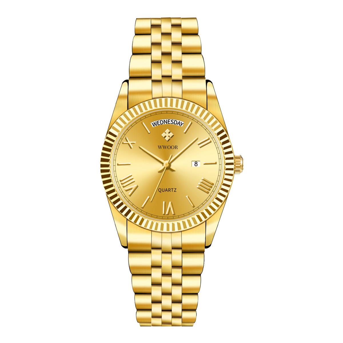 

WWOO Fashion Boutique Мужские часы Стальной ремешок Кварцевые водонепроницаемые деловые мужские часы