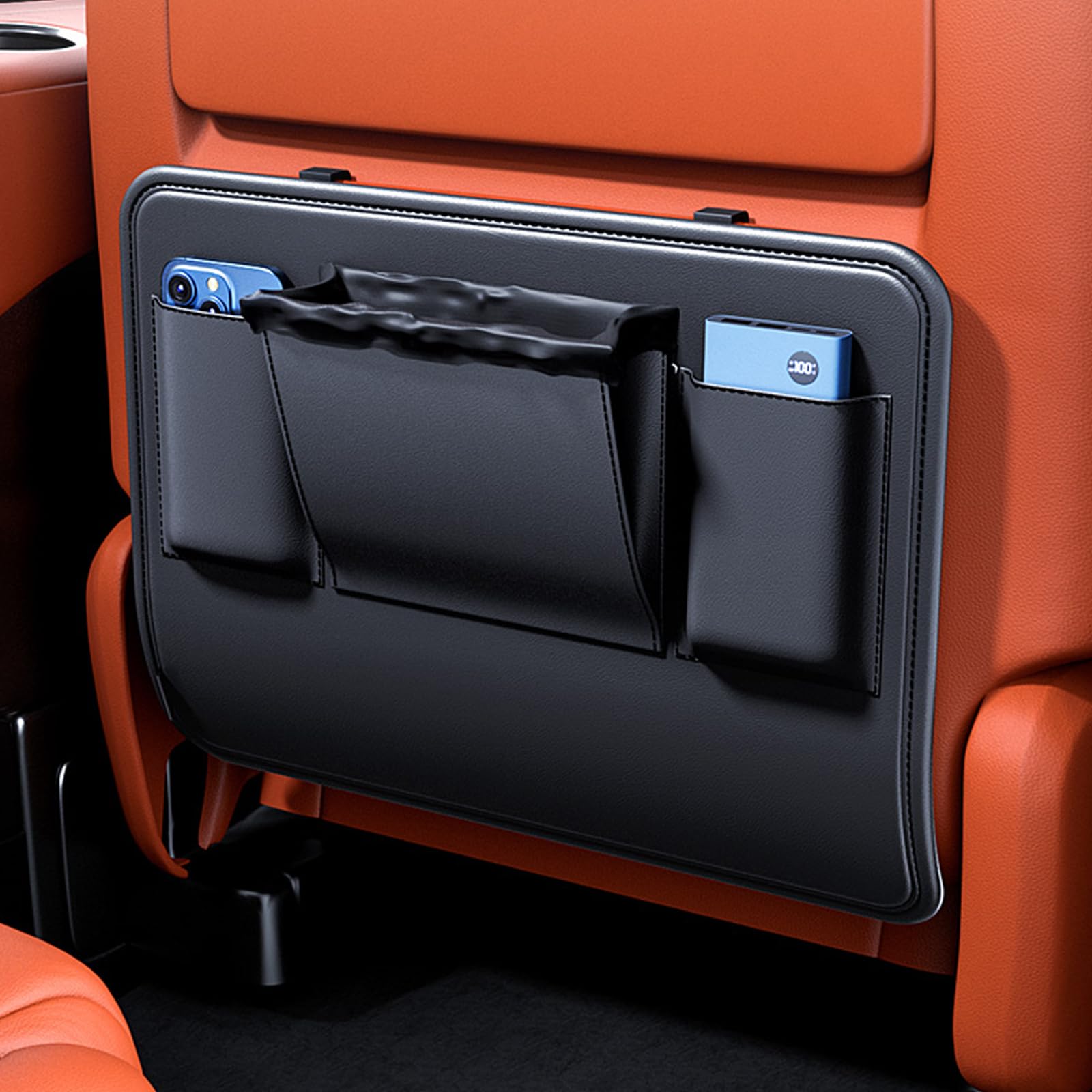 

SOEDZUNG Защита спинки сиденья от пинков, ПУ, Защита от грязи, Защита заднего сиденья с карманом для хранения, Салфетки, Подушка безопасности, Спинка сиденья, Внутренний плоский карман, 1 шт., Защита, Кожа, & чёрный