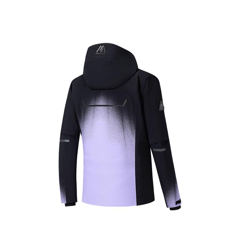 Anta Champion Outdoor Series Color Block Hooded Simple Zipper Letter Ski Jacket Women outerwear 162540620-4