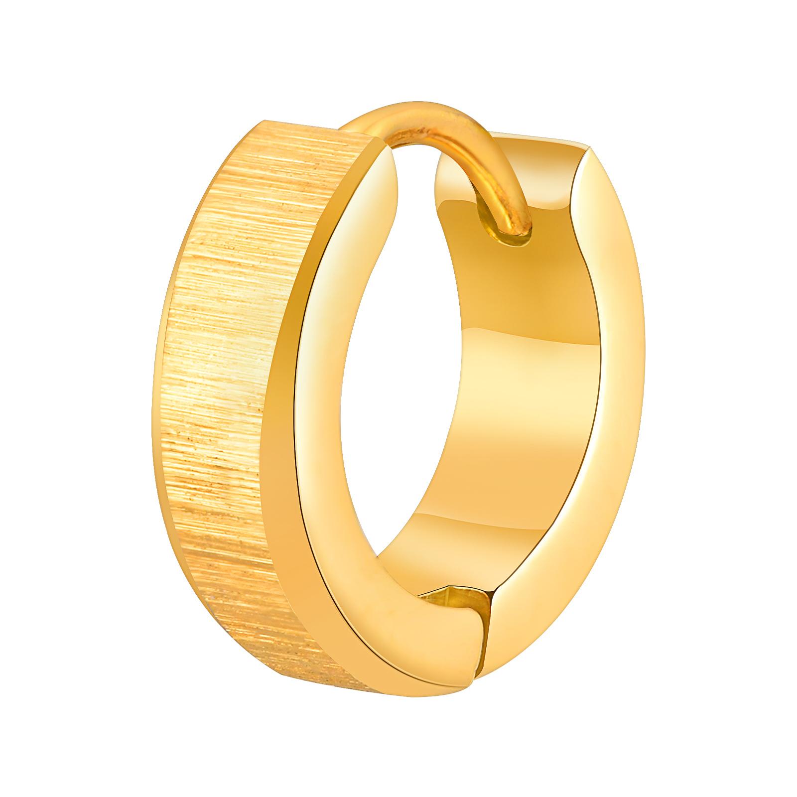 Vnox Anti Allergy Stainless Steel Small Hoops Earrings for Men Women, Vintage Brushed Metal Huggies Earrings