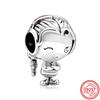 Fit Original Pendant Charm Bracelet Fine Zircon 925 Sterling Copper Sweet Lovely Happy Boy Girl Love Pink Heart Robot DIY Beads