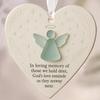 Heart-Shaped Sea Glass Friendship Ornament Handmade Sea Glass Angel/Ghost Ornament for