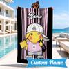 Custom Name Pika Urban Fashion Beach Towel Microfiber Beach Towel, Lightweight and Quick-Dry, for Summer Travel, Swimming Pool Gift