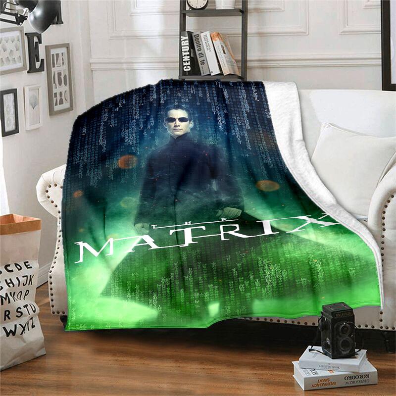 1pc The Matrix Neo Green Code Cartoon Blanket,Portable Throw for Travel & Camping, All Season Cozy Blanket,Ideal Gift