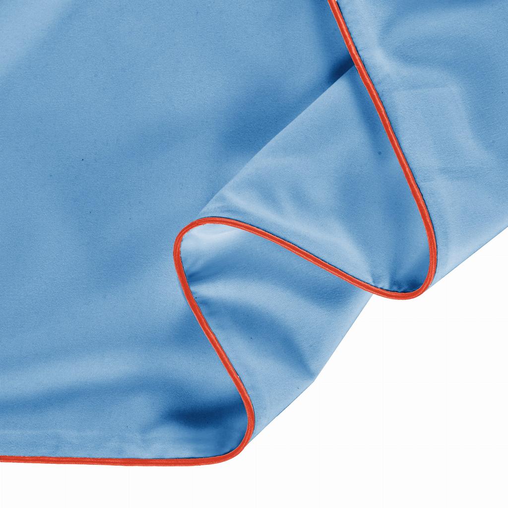 Pościel Basic 160X200 Błękit Lamówka Pomarańczowa