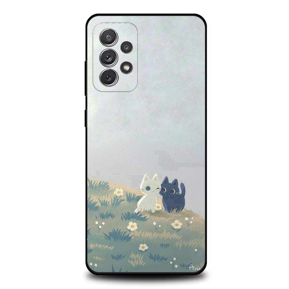 1 Stück Süße Schwarz-Weiß-Katze Handyhülle Für Samsung S25,S24,S21,S22,S23,S30,Ultra,S20,Plus,Fe,Lite,Note,10,9,5G Schwarze Hülle