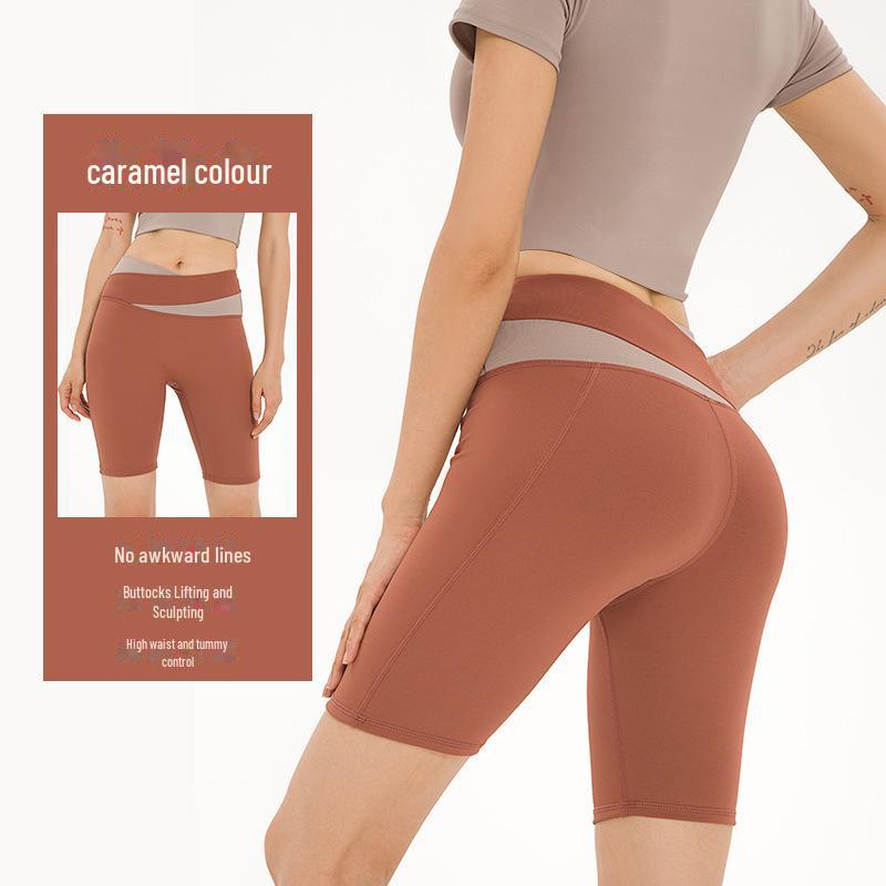 

Бесшовный комплект для йоги персикового цвета с высокой талией: Быстросохнущие, утягивающие, приподнимающие бедра бюстгальтеры и леггинсы для женщин S