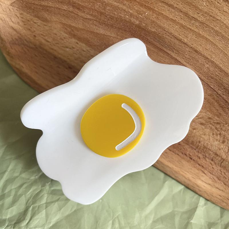 Fun Creative Poached Egg Hair Claw Cute Acetate Claw Clip Headdress For Women Girls Egg Shape Hair Clip Hair Accessories Gift
