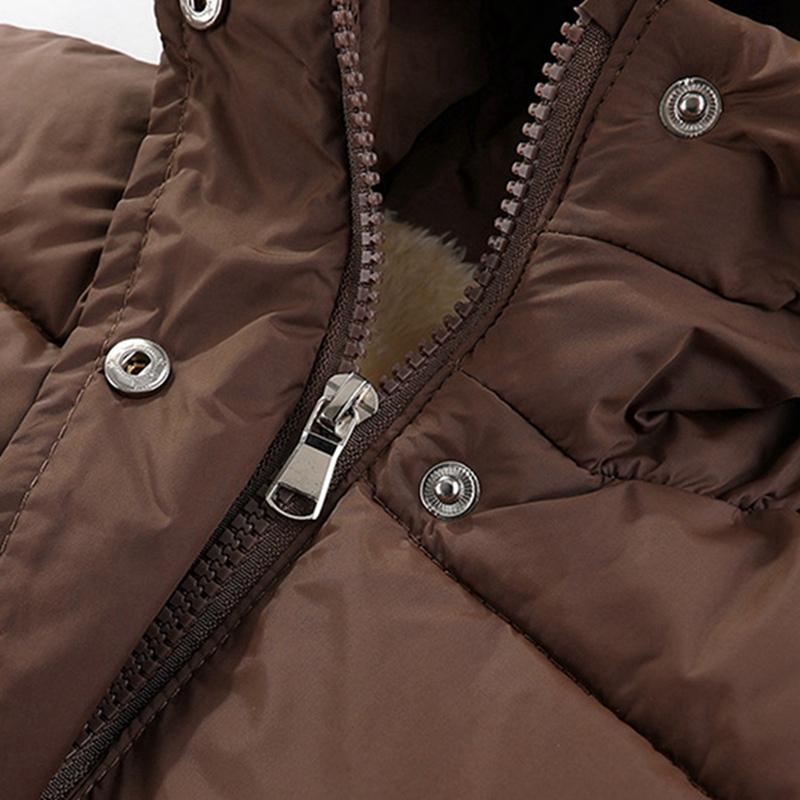 1-7 Years Kids Warm Hooded Coat Windproof Fleece Jacket