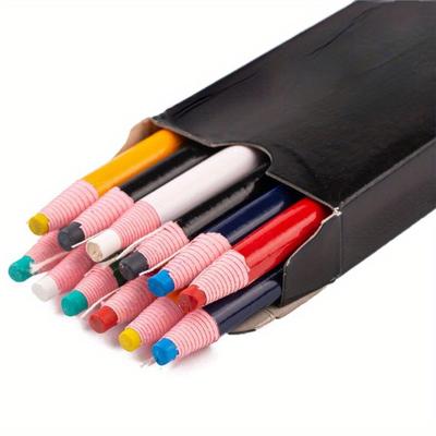 12pcs Colorful Sewing Tailor's Chalk Pencils Cut-free Chalk Fabric Marker Pen for Patchwork DIY Clothing Tool Garment Accessory
