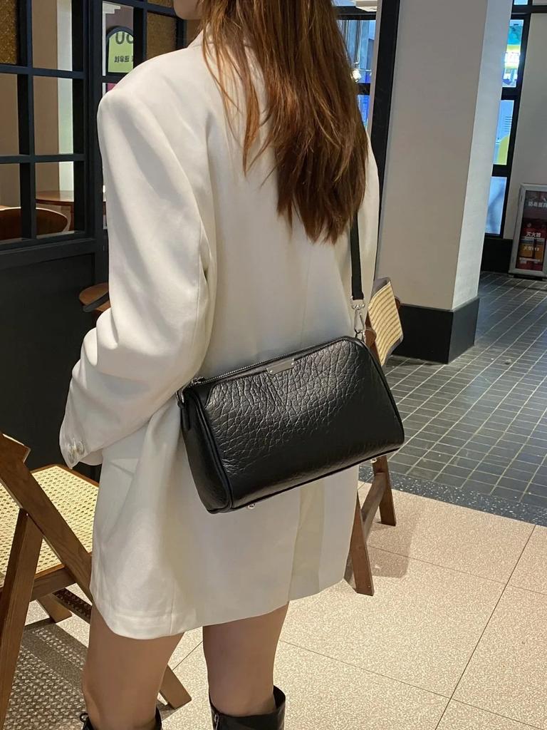 Echte Damen-Handtasche aus echtem Leder, Damen-Umhängetasche, Crossbody-Tasche, Mehrere Fächer, Ste-Muster, Pendler-Umhängetasche