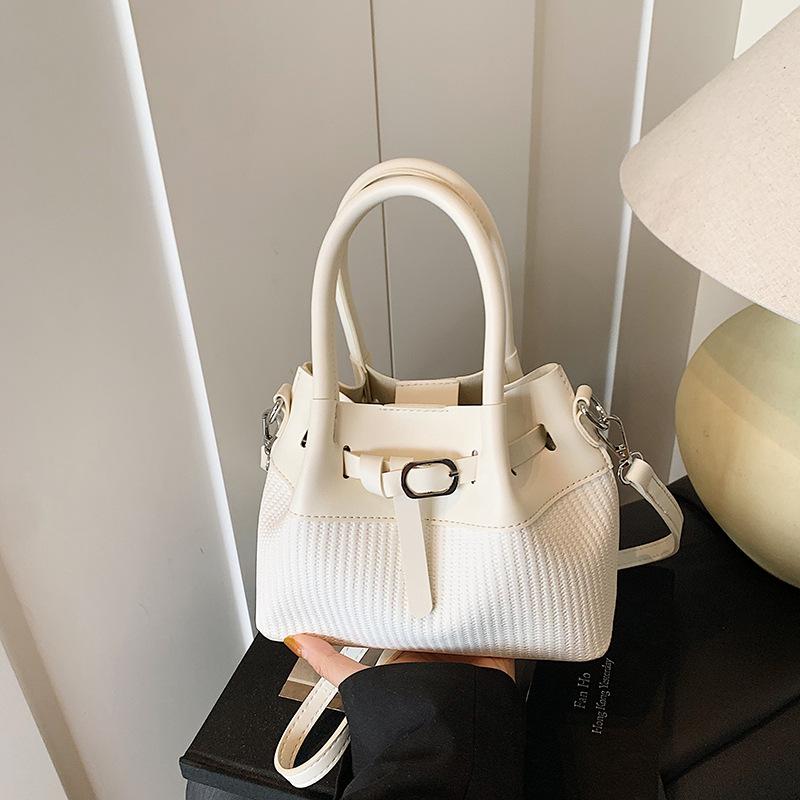 Textured Handbag Summer New Women's Bag Niche Shoulder Bag Fashion Woven Crossbody Bucket Bag