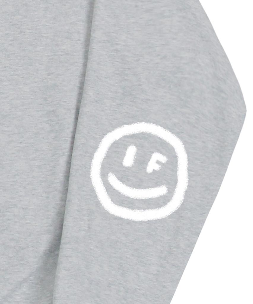GRAVER [Unisex] Elbow Spray Dot Smile Sweatshirt_Gray