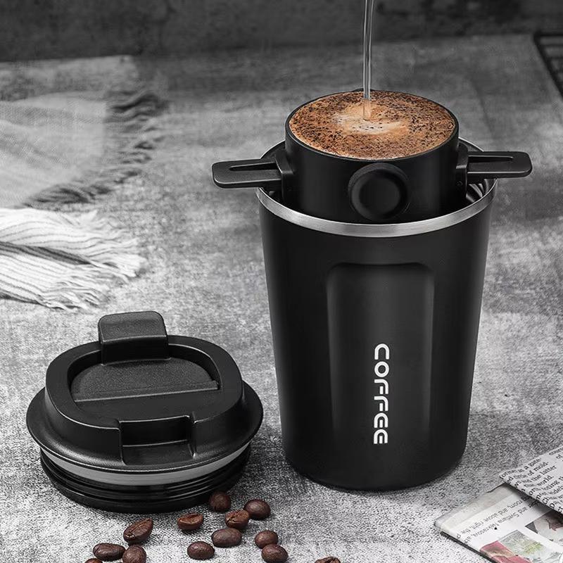 Little Angel Portable Coffee Filter Cup Foldable Hand Brew Reusable Teapot Stand Double-Layer 304 Stainless Steel Coffee Filter