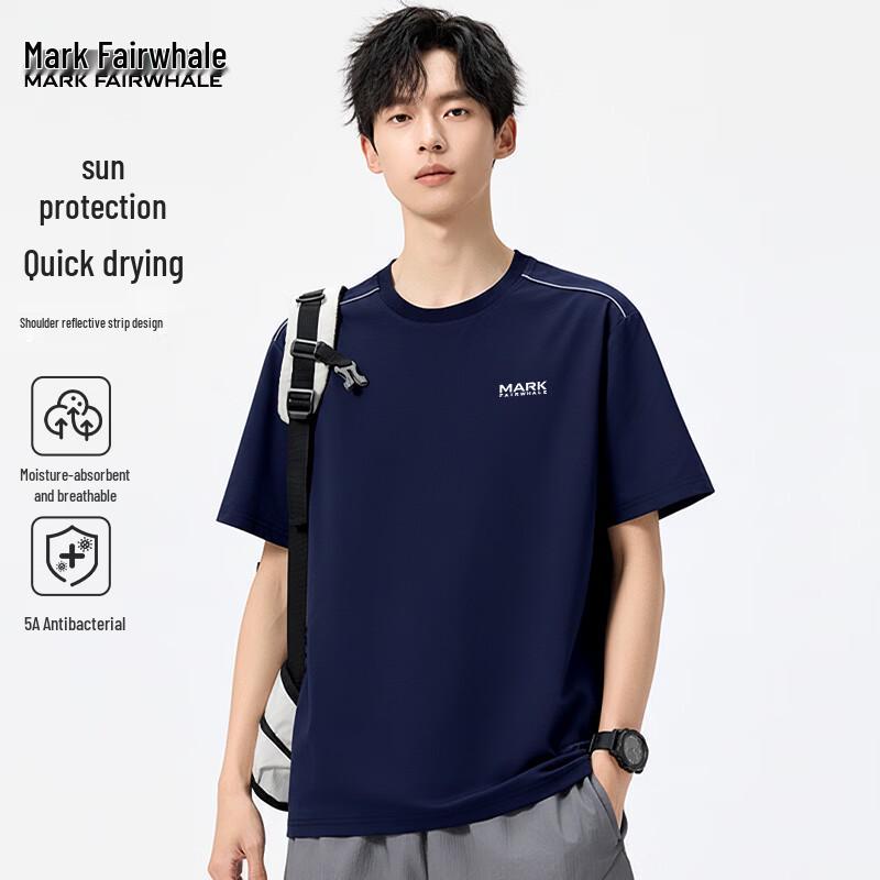 Mark Fairwhale Men's Color Block Quick-Dry Round Neck T-Shirt