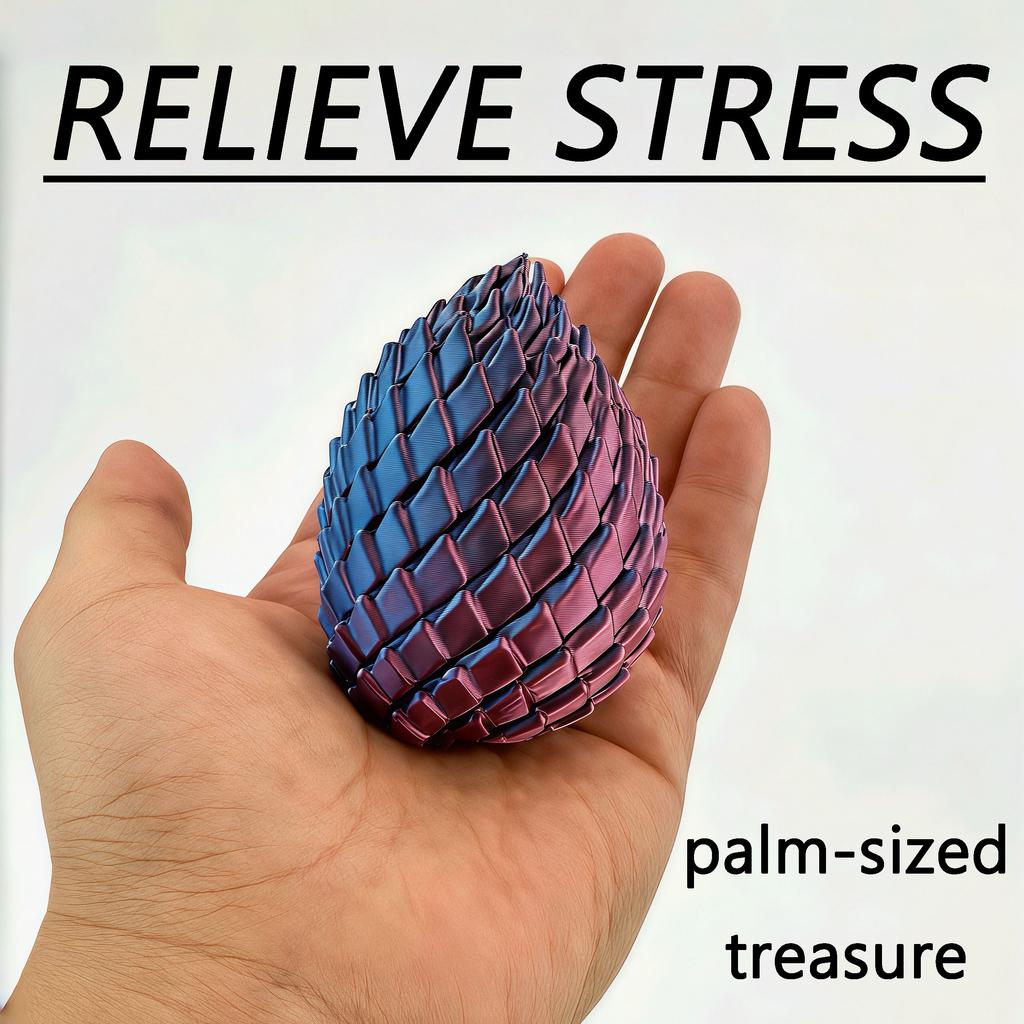 3D Printed Dragon Egg Stress Reliever Toy - Creative Prank Gift Party Ornament Gentle Twisting Motion Children'S Plaything