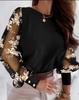 Autumn Round Neck Petal Sleeve Blouse for Women