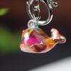 Animal Dolphin Keychain With Resin Encased Natural Crystal Decor Gift For Holidays