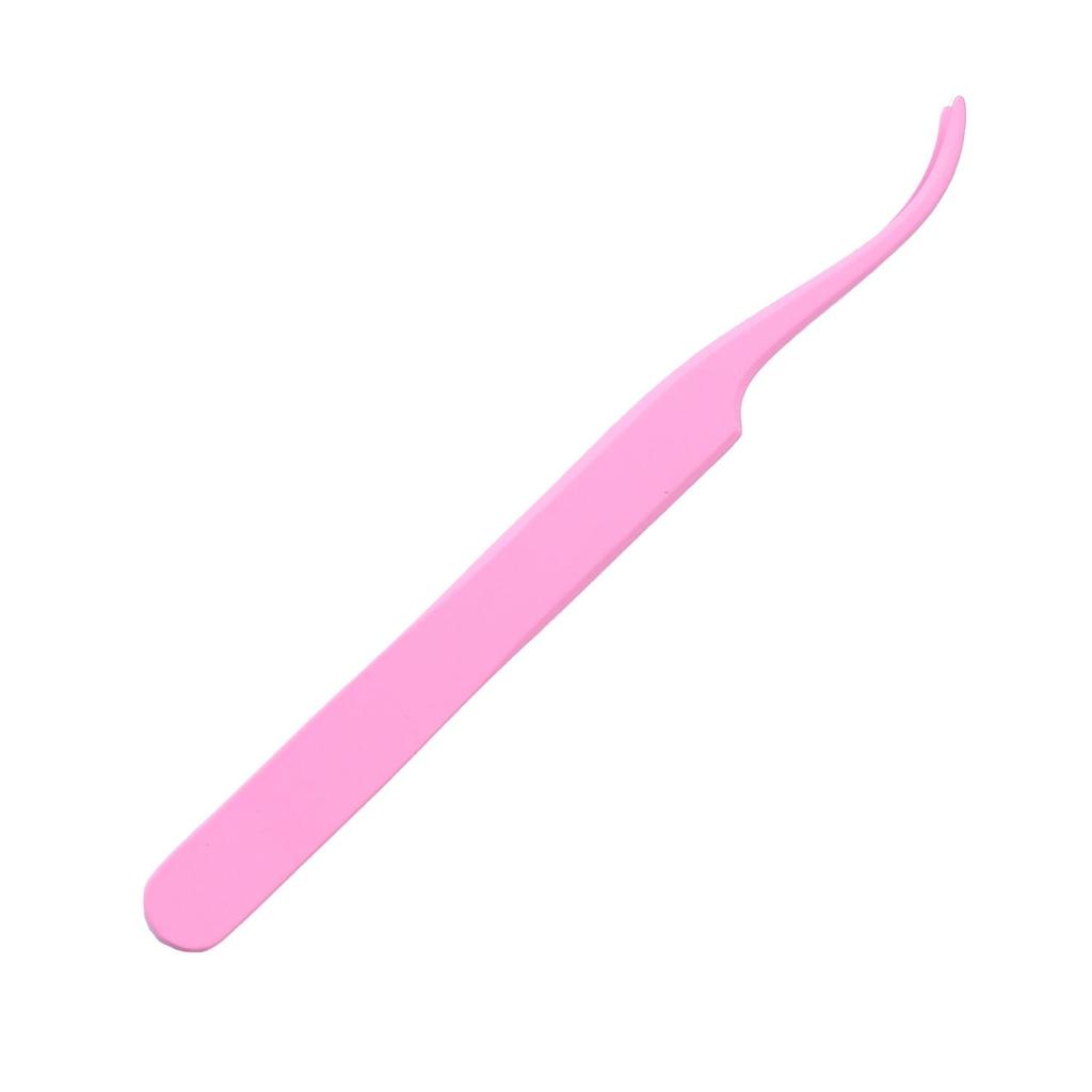 In Stock Beauty Tools: Stainless Steel Colored Curved Lash Tweezers for Eyelash Extensions and False Eyelashes