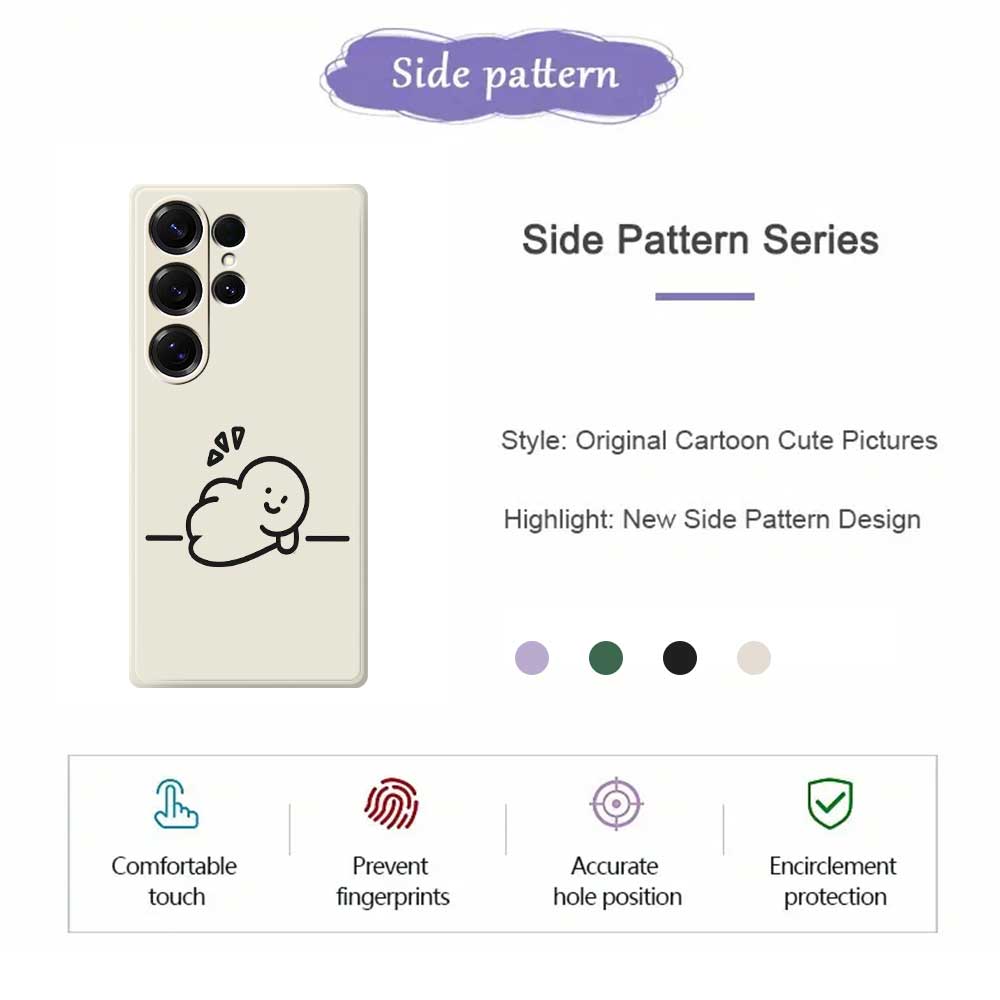 For Samsung Galaxy S25 Ultra Case Stick Figure Pattern Printing Straight Edge TPU Phone Back Cover