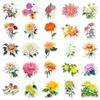 50pcs Chrysanthemum Graffiti Stickers for Water Bottles, Phone Cases & Skateboards - Fresh Flower Plant Decorations
