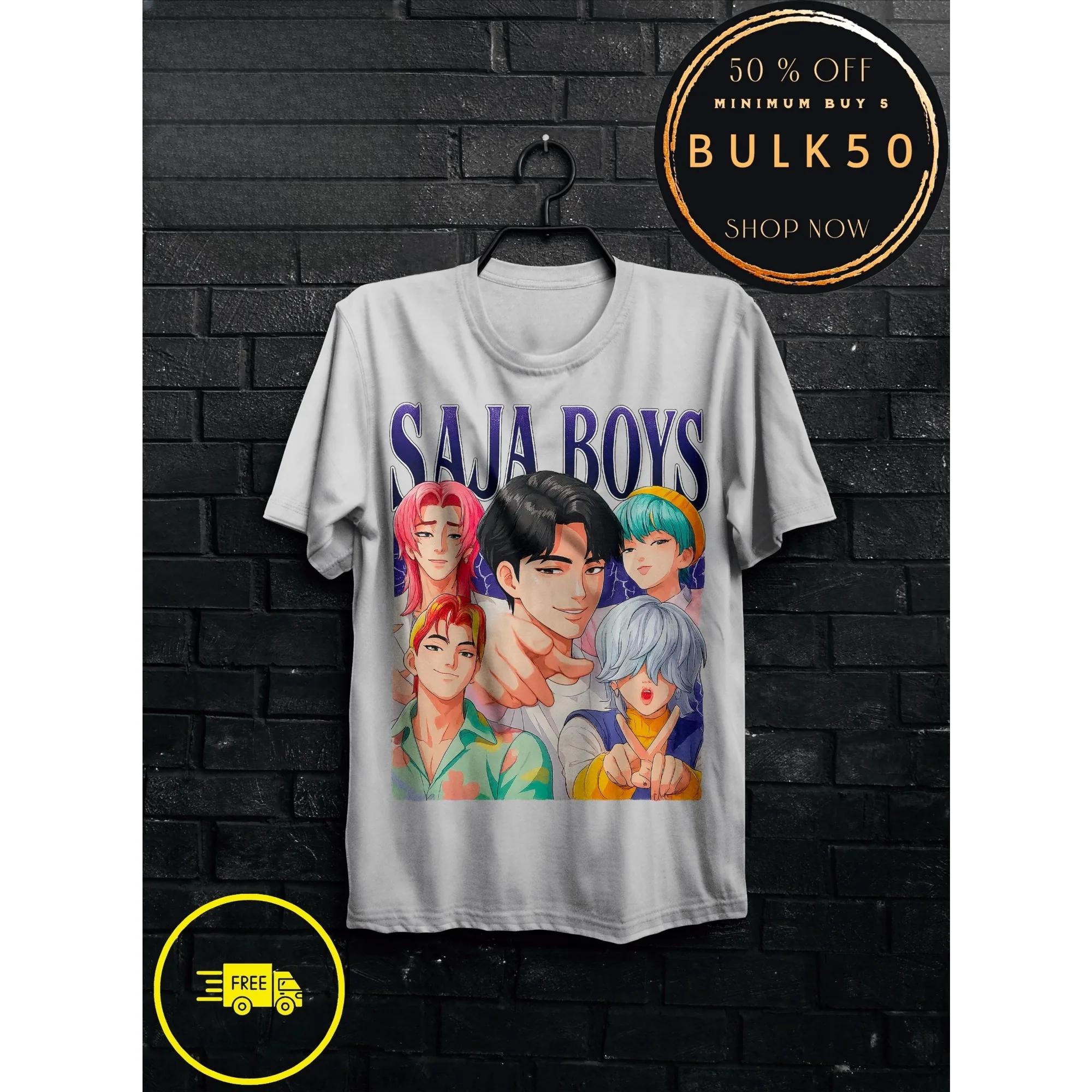 

Anime K-Pop Demon Hunters T-shirt Harajuku O-neck Casual Shirt Gift Summer T-Shirt for Men Graphic Y2k Football T Shirts 4XL