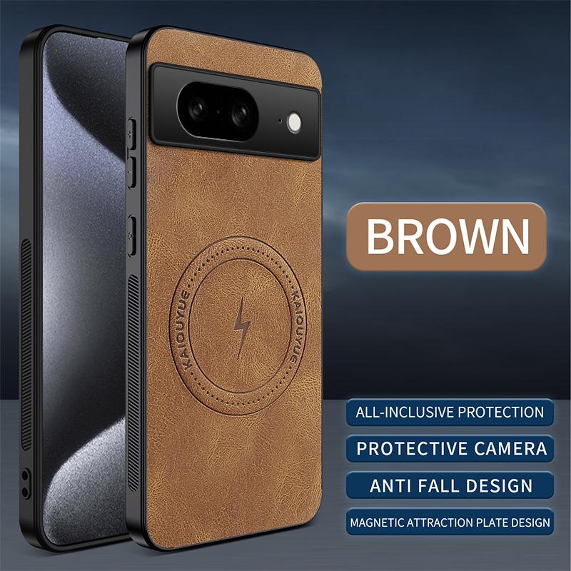 For Google Pixel 8A Luxury Lightning Magnetic Leather Case For Google Pixel 8a Soft Shockproof Mobile Phone Protector Cover Capa